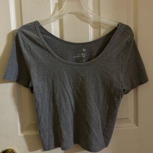 medium cropped stone grey t shirt